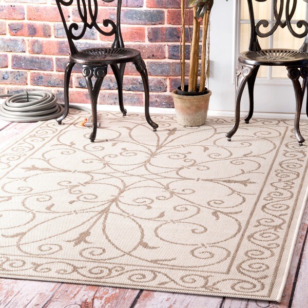 nuLOOM Indoor/ Outdoor Aperto Flourish Porch Rug (9' 11x 14')