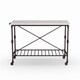 Carbon Loft Black Faux Marble Rolling Kitchen Island - Thumbnail 2