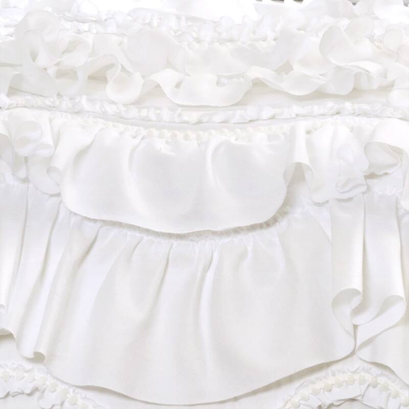 The Gray Barn Hallelujah Acres White Ruffled Trim 3-piece Quilt Set