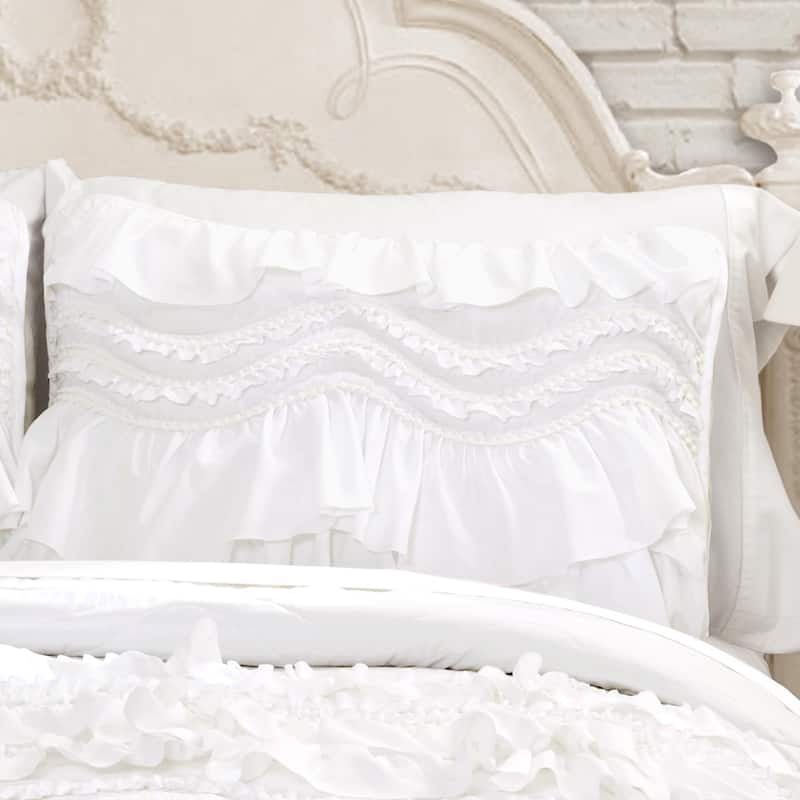 The Gray Barn Hallelujah Acres White Ruffled Trim 3-piece Quilt Set
