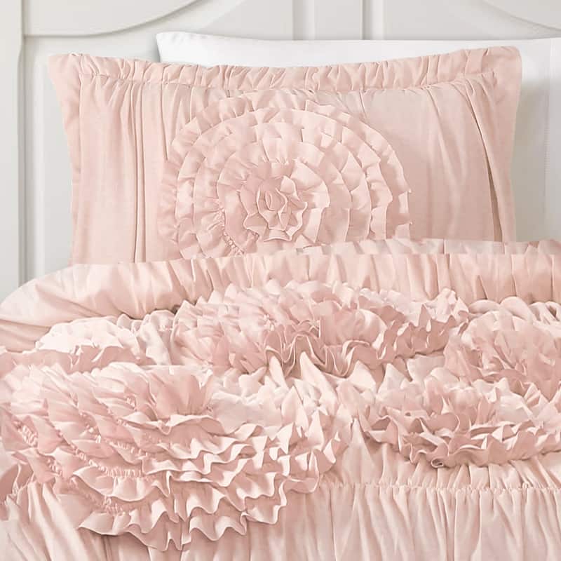 Silver Orchid O'Fredericks Ruffled Flower 3-piece Comforter Set
