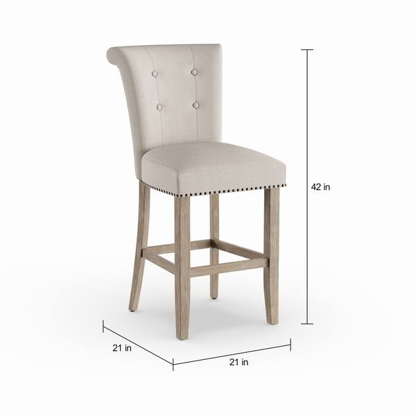 The Gray Barn Mustang Beige Fabric Counter Stool (Set of 2) Bed Bath