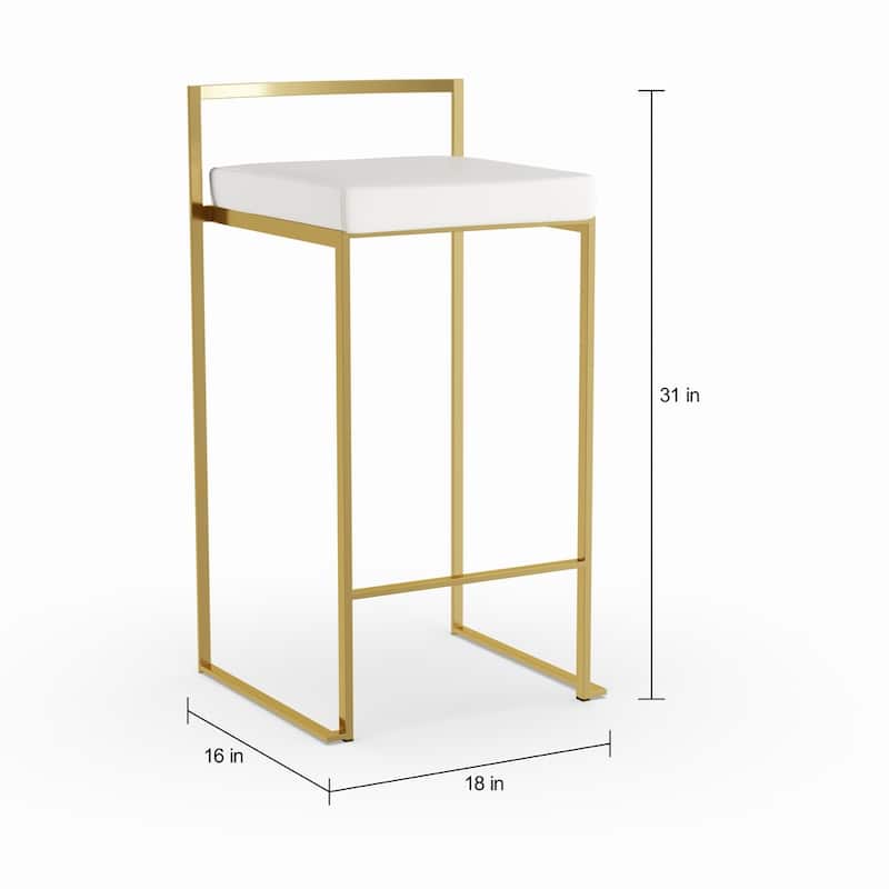 Silver Orchid Forrest Gold Stackable Fully Welded Counter Stool (Set of 2)