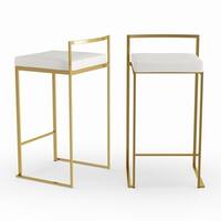 Silver Orchid Forrest Gold Stackable Counter Stool (Set of 2)