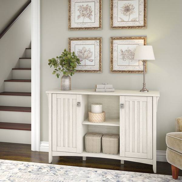 Shop The Gray Barn Lowbridge Antique White Storage Cabinet With