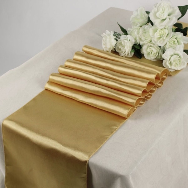 Shop Pack Of 10 Gold Wedding 12 x 108 Satin Table Runner For Wedding