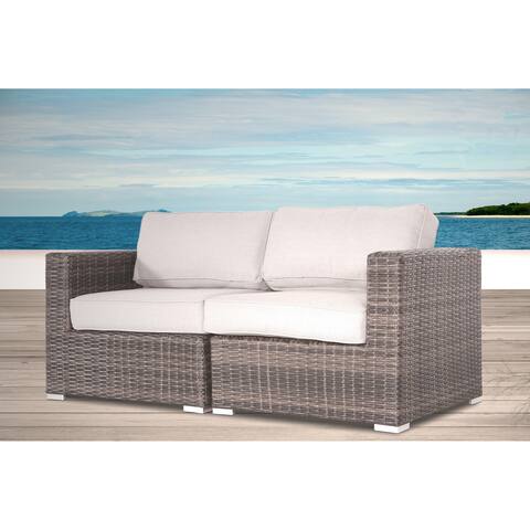 Loveseat with Cushions Resort Grade Outdoor Furniture Patio Sofa Set With Back Cushions