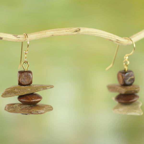handmade coconut shell earrings