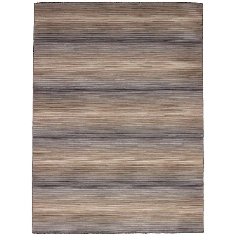 Flat-weave Manhattan Blue, Red Wool Kilim