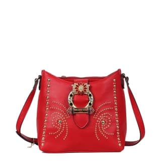 Nicole Lee Handbags Our Best Clothing Shoes Deals Online At Nicole Lee Red Studded Buckled Crossbody Bag