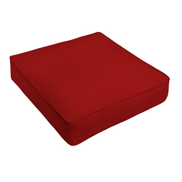 Sunbrella Jockey Red Indoor Outdoor Deep Seat Pillow and Chair Cushion Set