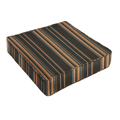 Sunbrella Grey Orange Stripe Indoor/ Outdoor Deep Seating Cushion by Sorra Home