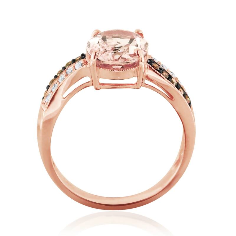 Auriya 2 5/8ct Oval Morganite and 1/5ctw Diamond Engagement Ring 10K Two-Tone Rose Gold