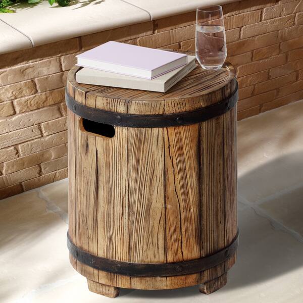 Shop Barrel Outdoor Patio Side Table Overstock 20166352