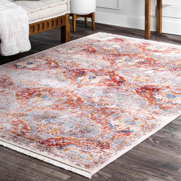 nuLOOM Classical Damask Red Area Rug - 8' x 10'