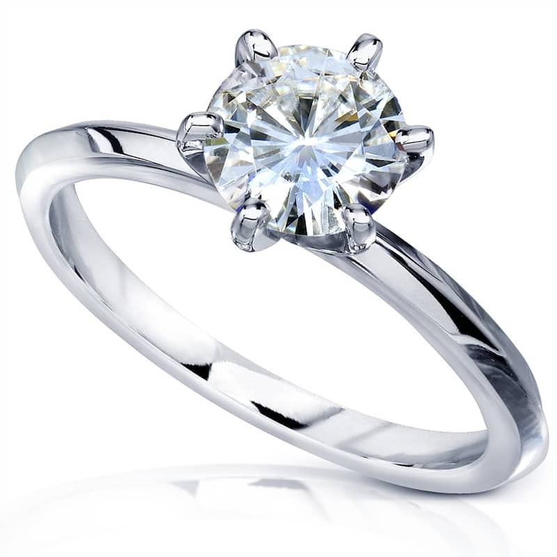 Annello by Kobelli 14k Gold 1 Carat Classic Solitaire Round Brilliant Moissanite Engagement Ring (GH, VS)