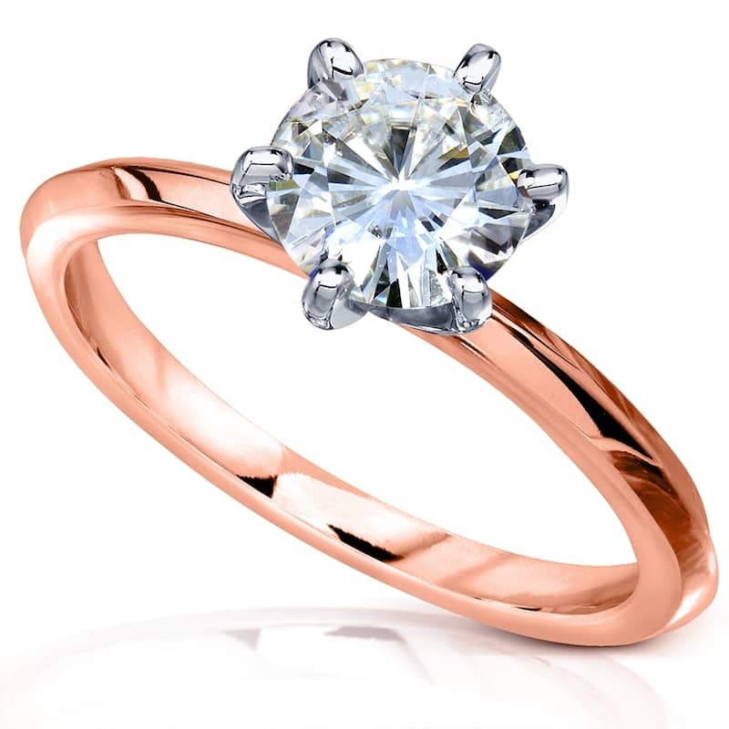 Annello by Kobelli 14k Gold 1 Carat Classic Solitaire Round Brilliant Moissanite Engagement Ring (GH, VS)