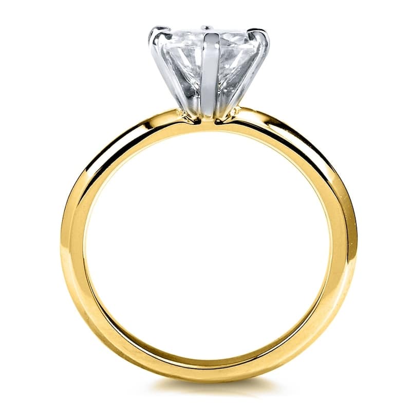Annello by Kobelli 14k Gold 1 Carat Classic Solitaire Round Brilliant Moissanite Engagement Ring (DEF, VS)