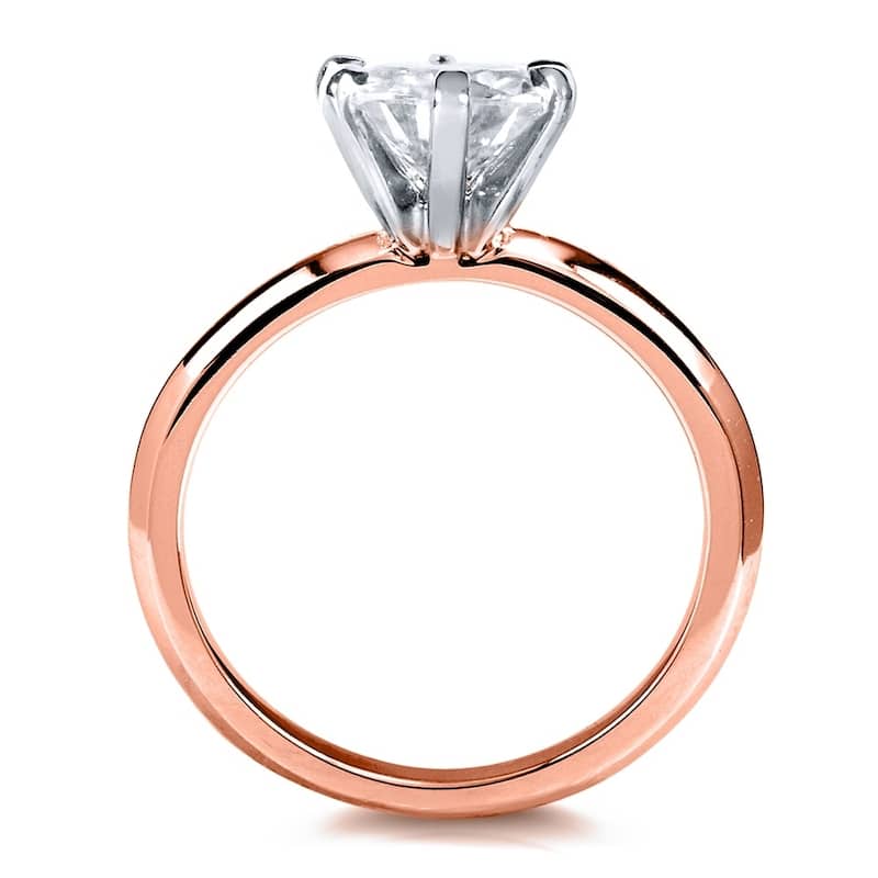 Annello by Kobelli 14k Gold 1 Carat Classic Solitaire Round Brilliant Moissanite Engagement Ring (DEF, VS)