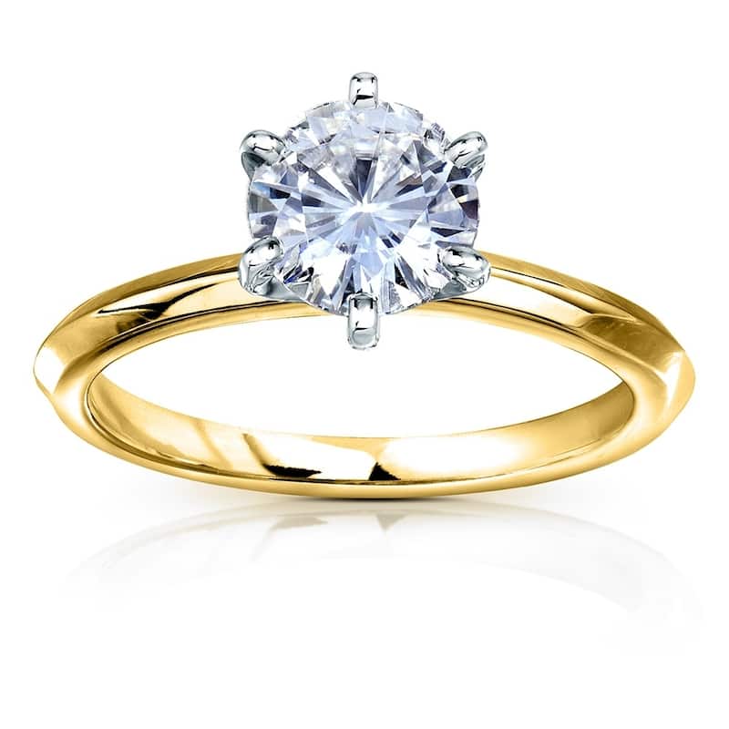 Annello by Kobelli 14k Gold 1 Carat Classic Solitaire Round Brilliant Moissanite Engagement Ring (DEF, VS)