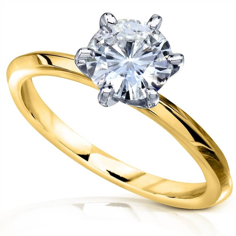 Annello by Kobelli 14k Gold 1 Carat Classic Solitaire Round Brilliant Moissanite Engagement Ring (DEF, VS)