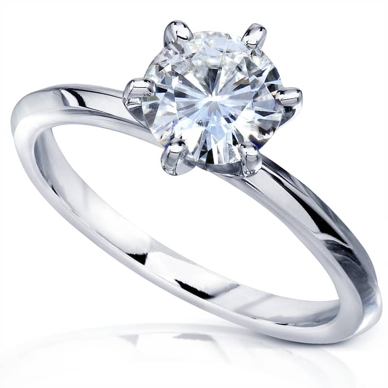 Annello by Kobelli 14k Gold 1 Carat Classic Solitaire Round Brilliant Moissanite Engagement Ring (DEF, VS)