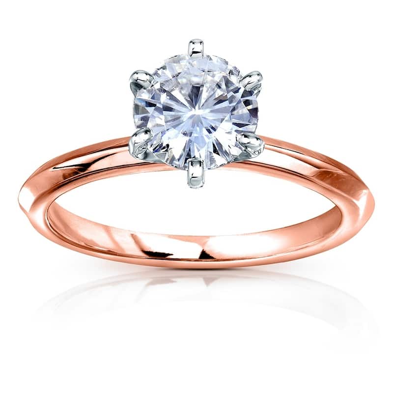 Annello by Kobelli 14k Gold 1 Carat Classic Solitaire Round Brilliant Moissanite Engagement Ring (DEF, VS)