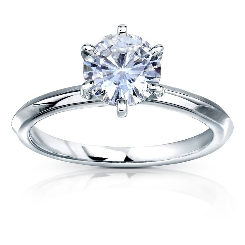 Annello by Kobelli 14k Gold 1 Carat Classic Solitaire Round Brilliant Moissanite Engagement Ring (DEF, VS)