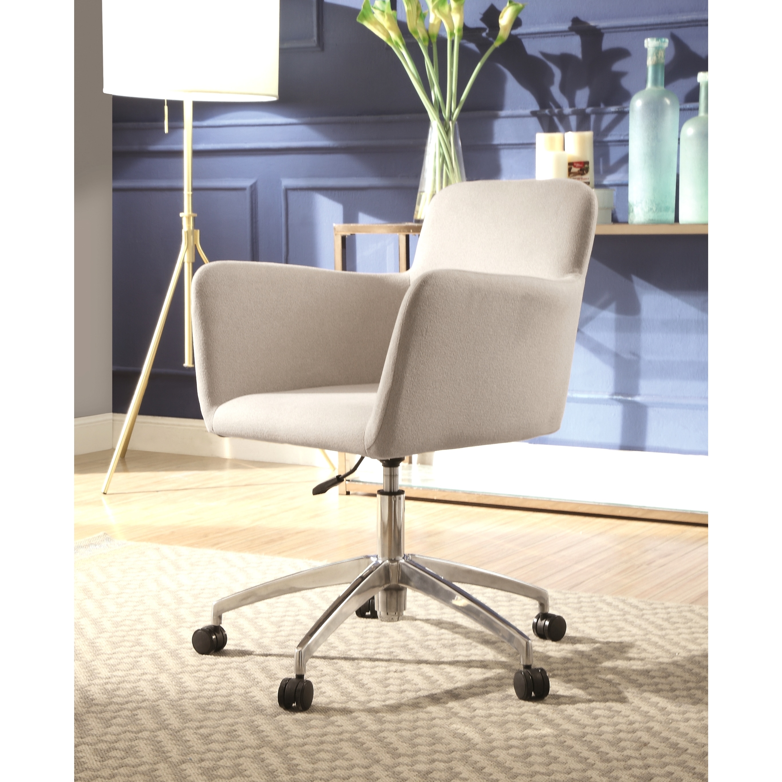 Shop Decorative Design Beige Adjustable Swivel Office Chair Free