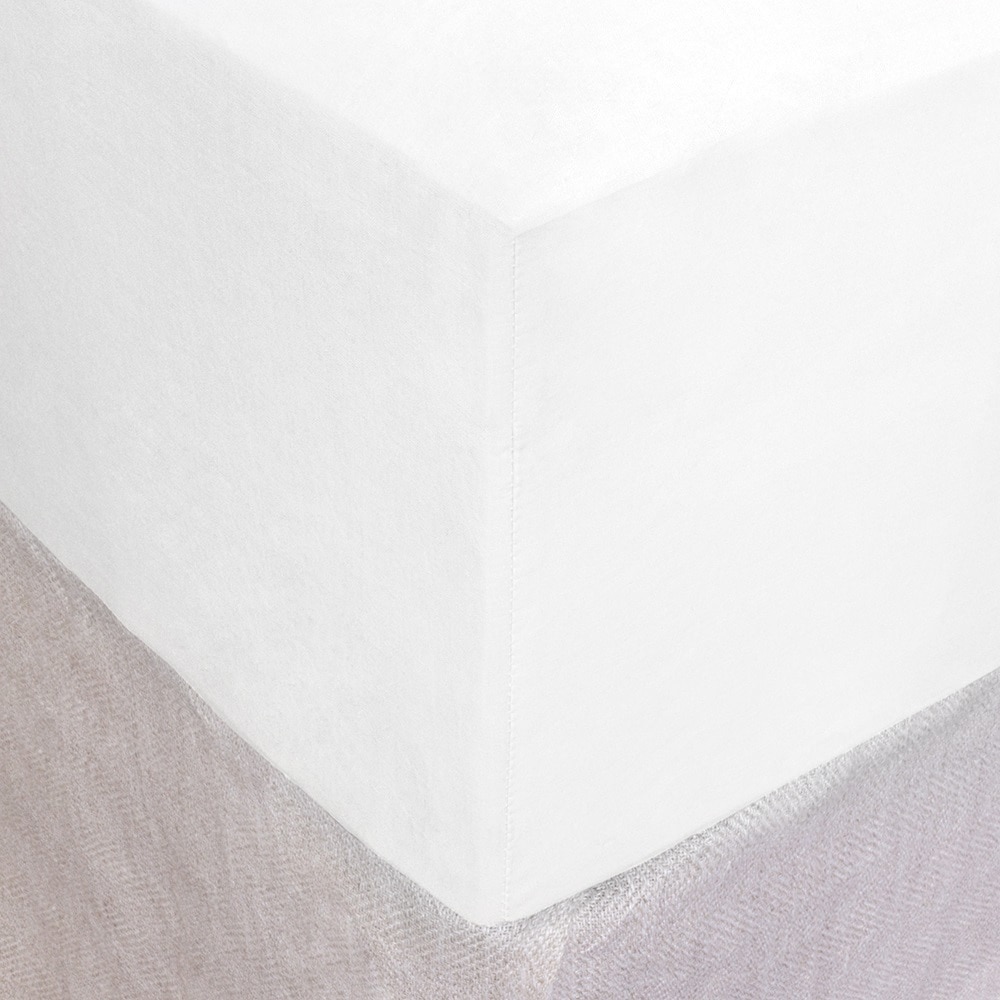 Cottage Home White Cotton Box Spring Cover