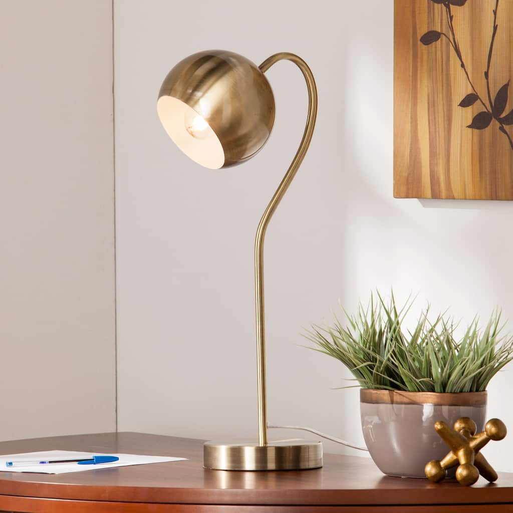 SEI Furniture Parkhurst Antique Brass Gooseneck Table/Desk Lamp