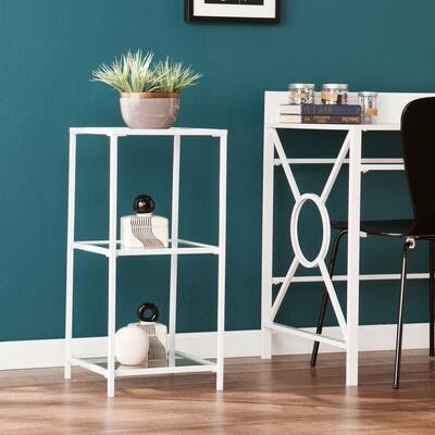 SEI Furniture Penrose White 3-Tier Bookshelf
