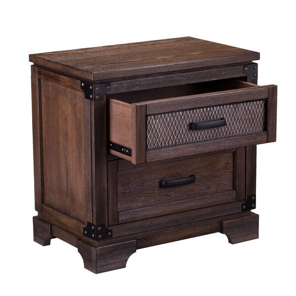 Shop Carbon Loft Ostwald Antiqued Whiskey Maple Double Drawer