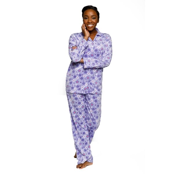 Shop Xehar Womens Soft Plush Flower Print Pajama Set 2