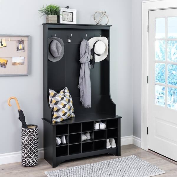 Prepac Hall Tree With Bench And Shoe Storage On Prepac Hall Tree With Bench And