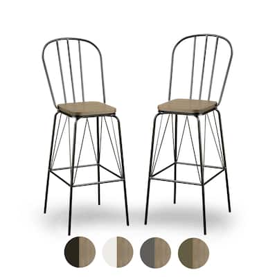 Jack Modern Metal Slatted Bar Height Chairs (Set of 2) by Furniture of America