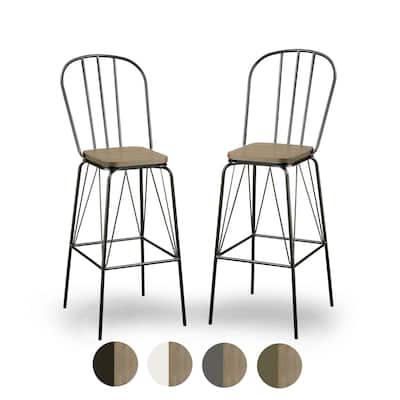 Jack Modern Metal Slatted Bar Height Chairs (Set of 2) by Furniture of America