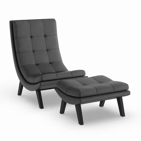 Strick & Bolton Ornette Lounge Chair and Ottoman Set