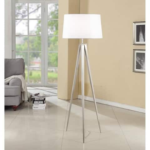 Strick & Bolton Miles 63-inch Brushed Nickel Tripod Floor Lamp