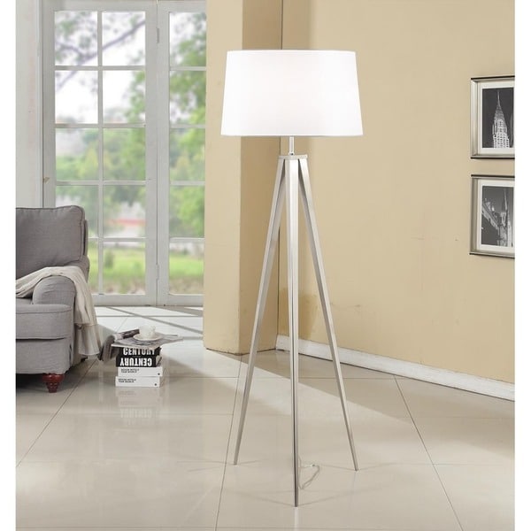 nickel tripod floor lamp