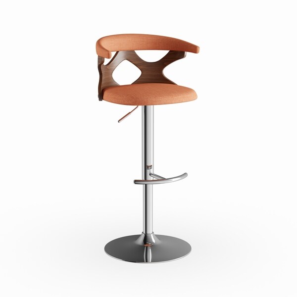 Carson Carrington Viby Walnut Wood Mid Century Modern Adjustable Bar Stool