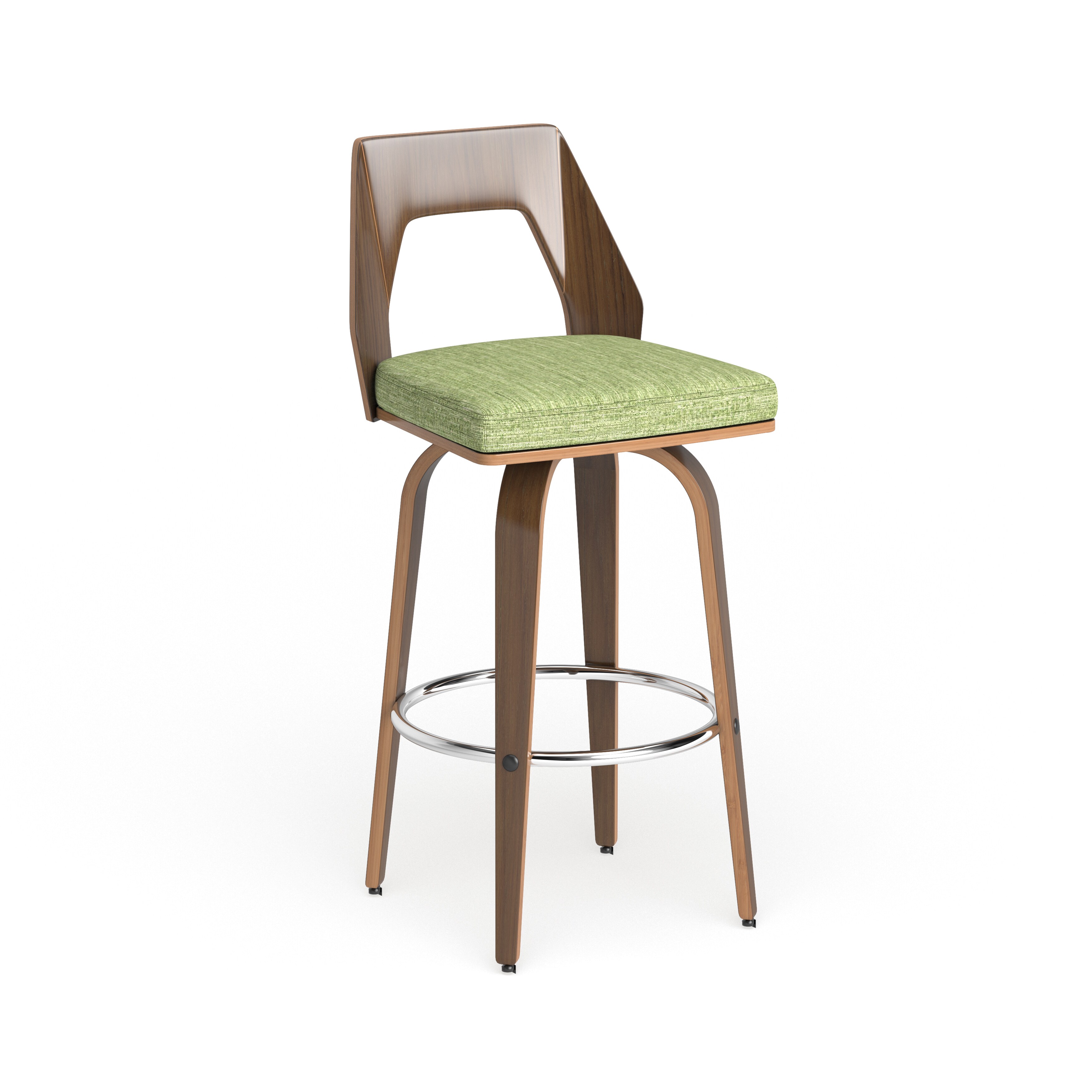 Carson Carrington Stromsdal Mid Century Modern Walnut Wood Swivel Bar Stool Carson Carrington Stromsdal Mid Century Modern Walnut Wood Swivel Bar Stool