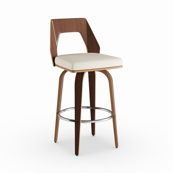 Strick Bolton Ross Mid Century Modern Walnut Wood Swivel Bar Strick Bolton Ross Mid Century Modern Walnut Wood Swivel Bar Stool