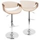 preview thumbnail 1 of 6, Carson Carrington Sauda Mid-century Modern Walnut WoodAdjustable Bar Stool Cream