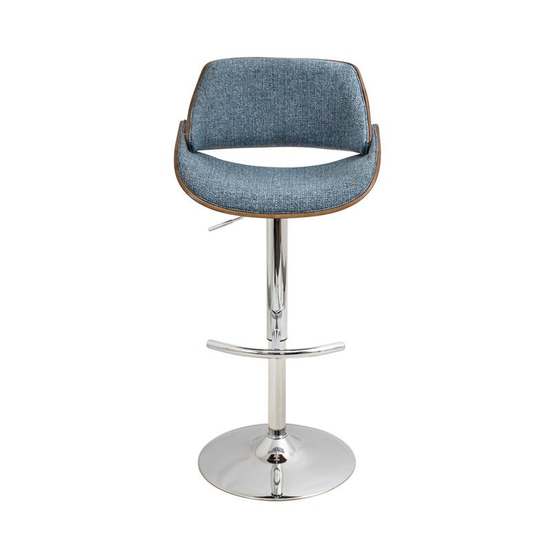 Carson Carrington Svellingen Mid-century Modern Walnut Wood and Fabric Adjustable Swivel Bar Stool