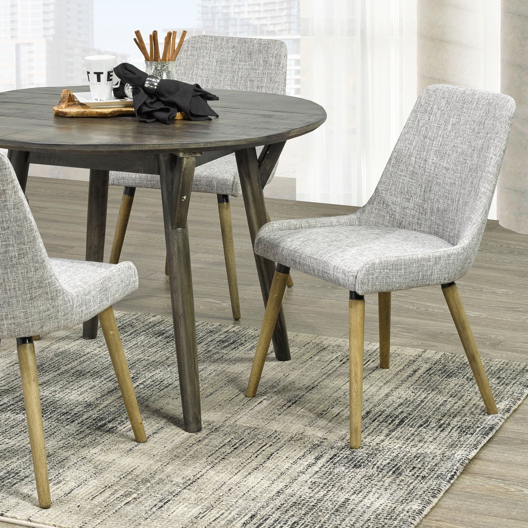 Carson Carrington Hundested Mid Century Grey Fabric Dining Chairs 2 Piece Set Carson Carrington Hundested Mid Century Grey Fabric Dining Chairs 2 Piece Set