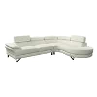 Shop Detroit White Convertible Sectional Sofa and Ottoman Set - Free ...