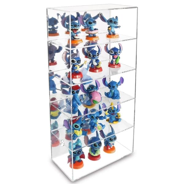 slide 2 of 8, Acrylic 5 Shelves Mirror Backed Eyewear Display Collection Case