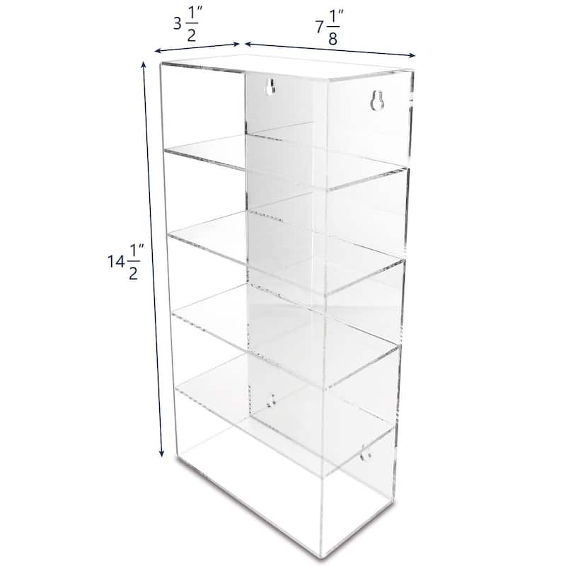 Acrylic 5 Shelves Mirror Backed Eyewear Display Collection Case