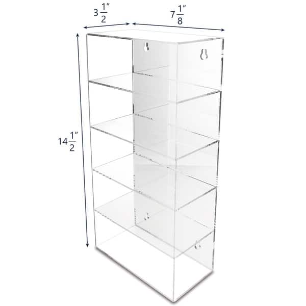 Acrylic 5 Shelves Mirror Backed Eyewear Display Collection Case